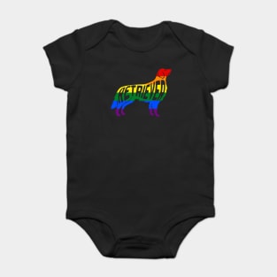Rainbow Golden Retriever Pride - Pride Month - LGBT Gifts - Pride Flag Retriever Baby Bodysuit